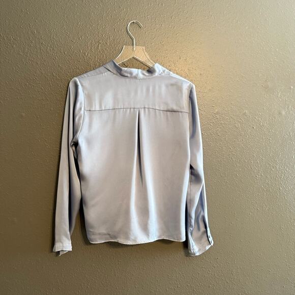 Amour Vert Faux Wrap Baby Blue Blouse Size M - Picture 3 of 6